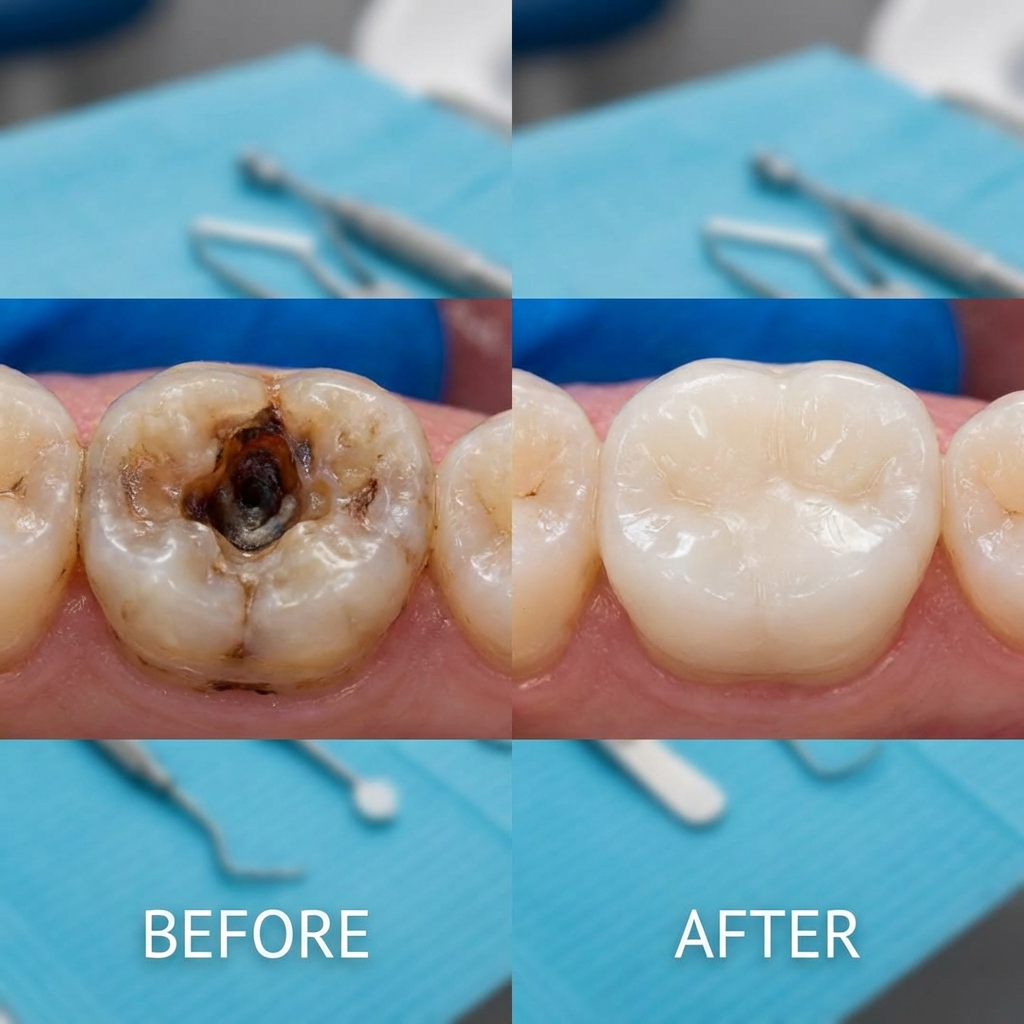 Restauración Dental - Antes y Después
